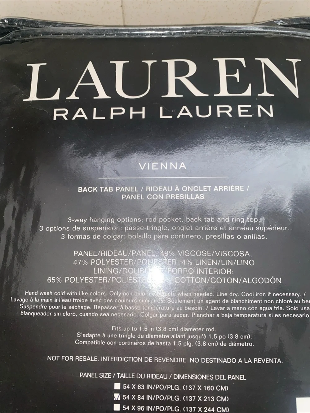 Lauren Ralph Lauren Vienna Back Tab Panel Curtain 54